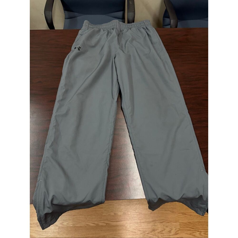 Under Armour Mens Grey Loose Fit Track Pants with Pockets Size Large